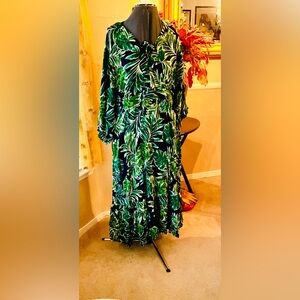 Onshore Green Leaf Pattern Dress